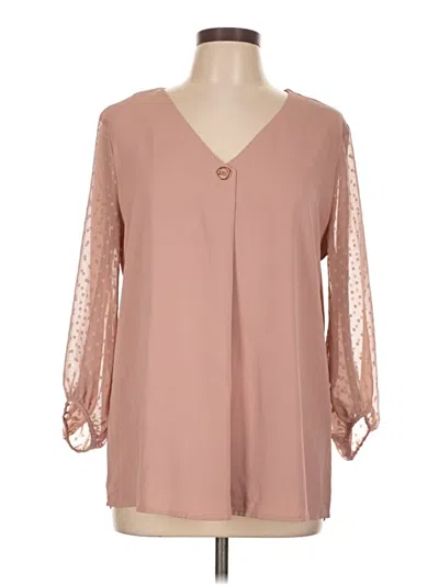 Pre-owned Timeson 3/4 Sleeve Blouse In Pink