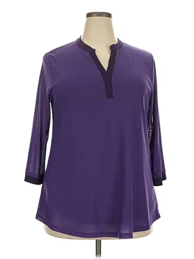 Pre-owned Timeson 3/4 Sleeve Blouse In Purple