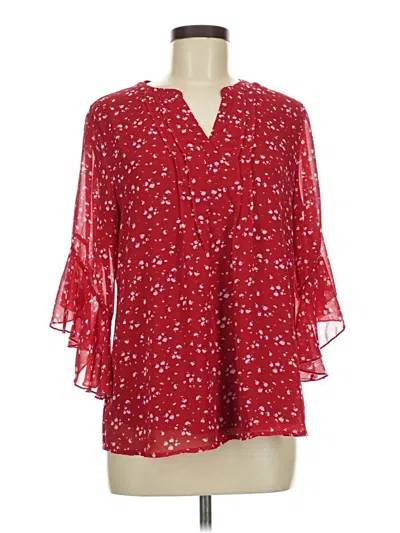Pre-owned Timeson 3/4 Sleeve Blouse In Red