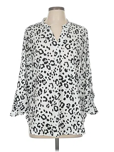 Pre-owned Timeson 3/4 Sleeve Blouse In Silver