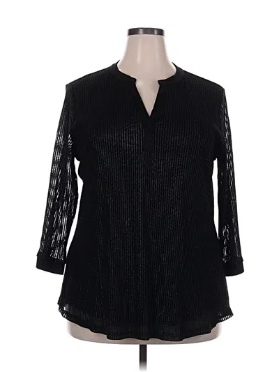 Pre-owned Timeson Long Sleeve Blouse In Black