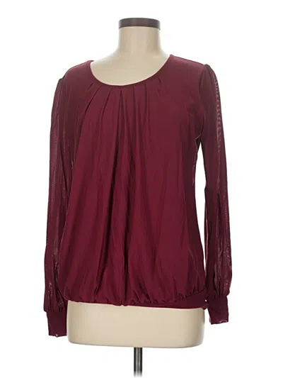Pre-owned Timeson Long Sleeve Blouse In Burgundy