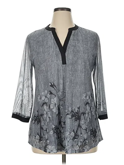 Pre-owned Timeson Long Sleeve Blouse In Gray