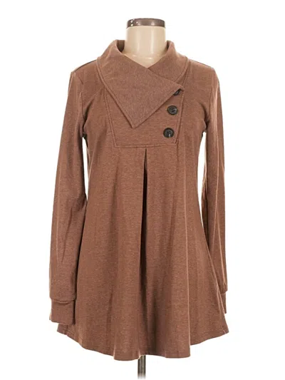 Pre-owned Timeson Long Sleeve Top Brown Cowl Neck Tops