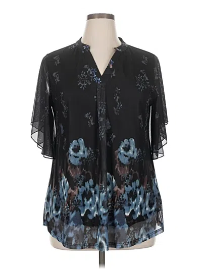 Pre-owned Timeson Short Sleeve Blouse In Black