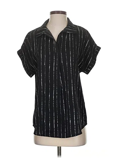 Pre-owned Timeson Short Sleeve Blouse In Black