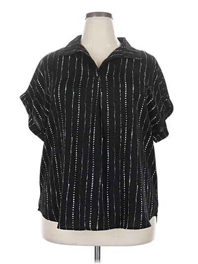 Pre-owned Timeson Short Sleeve Blouse In Black