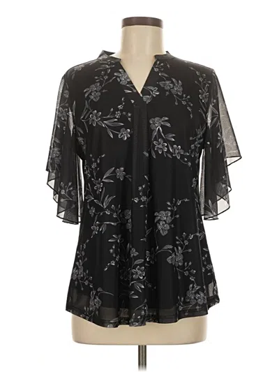 Pre-owned Timeson Short Sleeve Blouse In Black