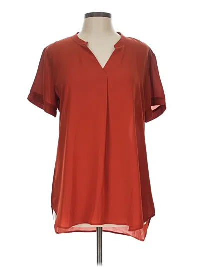 Pre-owned Timeson Short Sleeve Blouse In Burgundy