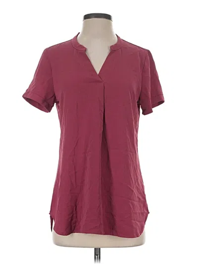 Pre-owned Timeson Short Sleeve Blouse In Burgundy