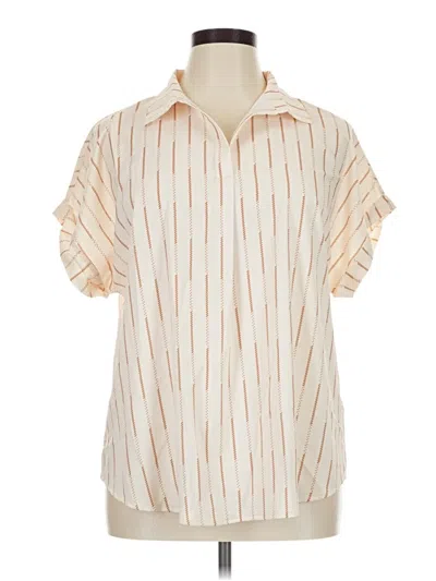 Pre-owned Timeson Short Sleeve Blouse In Ivory