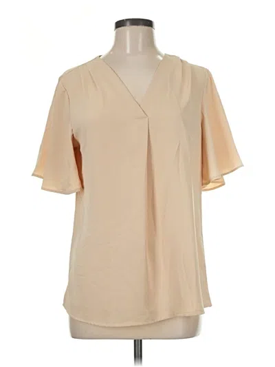 Pre-owned Timeson Short Sleeve Blouse In Tan