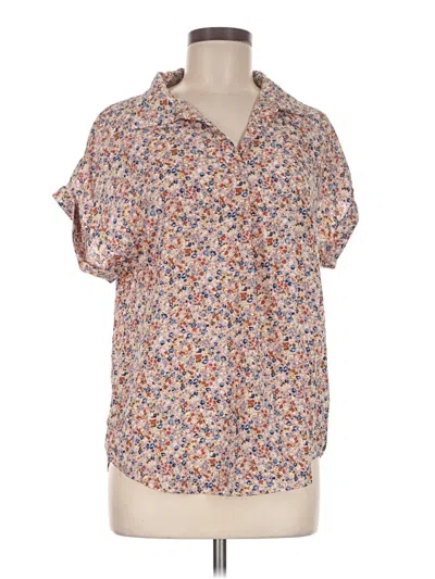 Pre-owned Timeson Short Sleeve Blouse In Tan