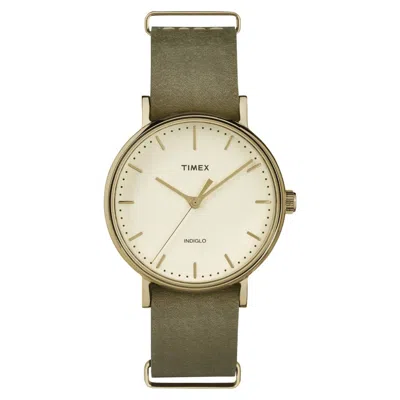 Timex 753048658343 Women's Weekender White Round 37mm In Green