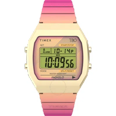 Timex 80 Alarm 36mm Quartz Resin Strap Unisex Watch Tw2v74400 In Gold
