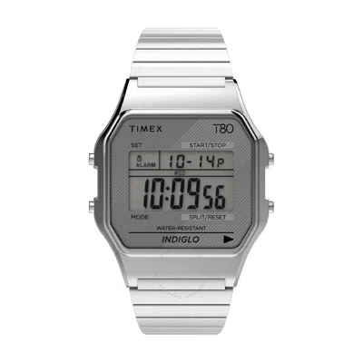 Timex 80 Alarm Quartz Digital Expansion Band Unisex Watch Tw2r79100 In Silver Tone