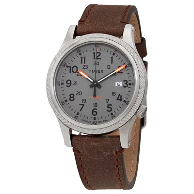 Timex Allied Lt Quartz Grey Dial Men's Watch Tw2t33300 In Yellow/brown/grey/silver Tone
