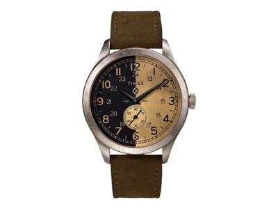 Pre-owned Timex American Documents Tw2u67900 Watch In Stainless Steel In Silver