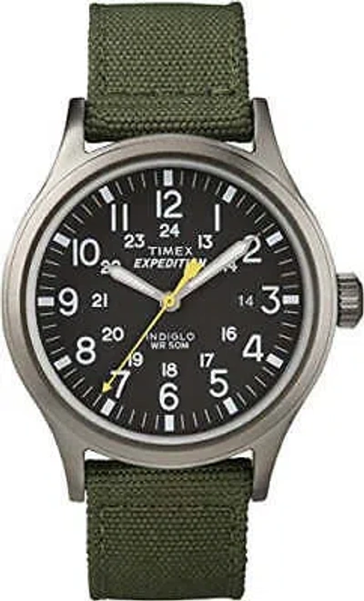 Pre-owned Timex Analogue Men's Watch (dial Green Colored Strap)