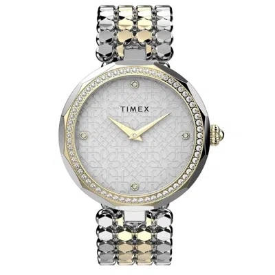 Timex Women's Asheville Two-tone Low Lead Brass Bracelet Watch 34 Mm In Metallic