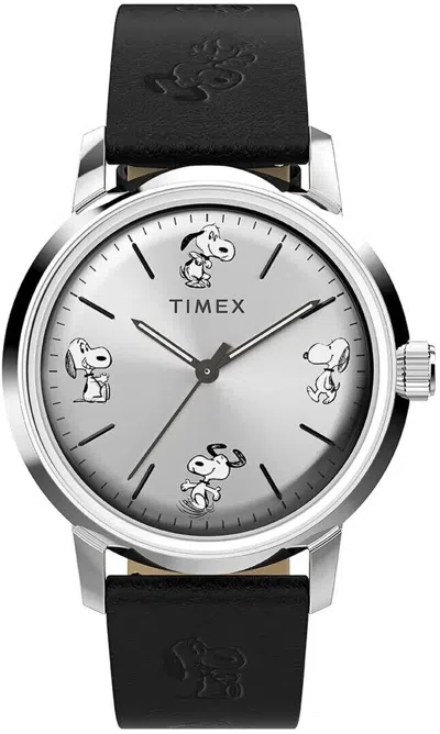 Pre-owned Timex Authentic  Marlin Automatic X Peanuts Gang Sketched Watch Tw2w54000