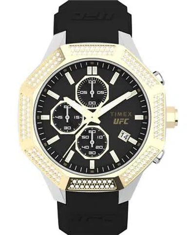 Pre-owned Timex Black Mens Chronograph Watch Ufc King Chrono Tw2v99200