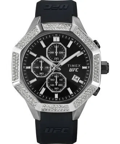 Pre-owned Timex Black Mens Chronograph Watch Ufc King Chrono Tw2v99300