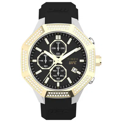 Timex Black Synthetic Sport Watch In Gold