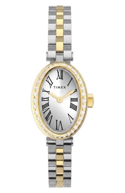 Timex ® Cavatina Crystal Bezel Bracelet Watch In Silver