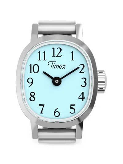 Timex Cavatina Mini 16mm Ring Watch In Blue