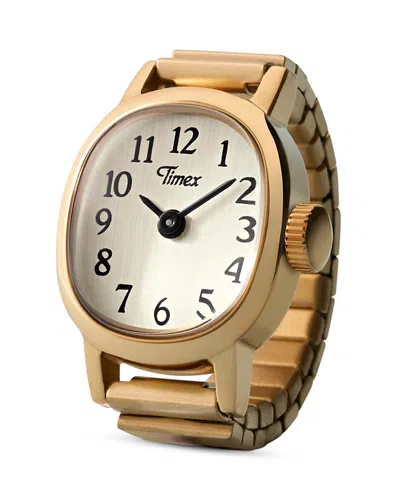 Timex Cavatina Mini Ring Watch, 16mm X 8mm In Gold