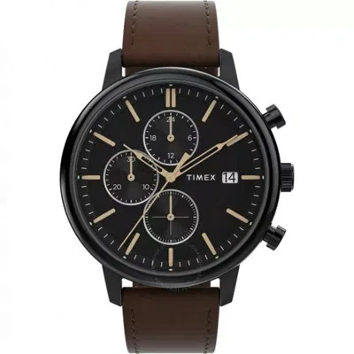 Timex Chicago Chronograph Quartz Black Dial Men's Watch Tw2w13200 In Brown