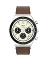 Timex Chronograph Leather Strap Watch, 40mm In Multi