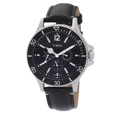 Timex City Harborside Quartz Black Dial Men's Watch Tw2u12900 In Black / Silver