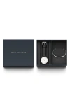 Timex Daniel Wellington Classic Sheffield Leather Strap Watch & Cuff Bracelet Set, 40mm In Stainless Steel