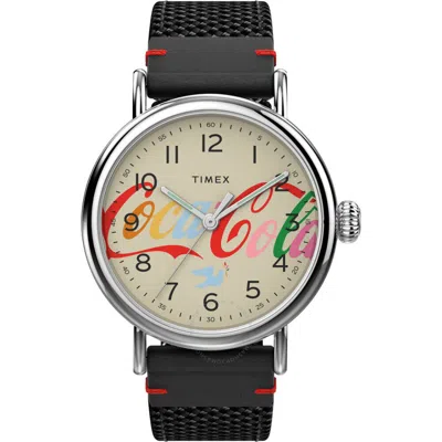 Timex Coca Cola Unity Quartz White Dial Men's Watch Tw2v26000 In White/silver Tone/black