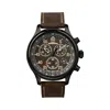 Timex Expedition Mens Brown Leather Strap Chronograph Watch T499059j In Brown