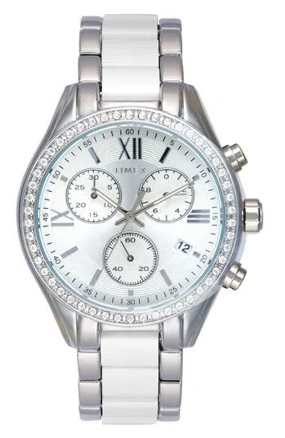 Timex ® Crystal Bracelet Strap Chronograph Watch, 38mm