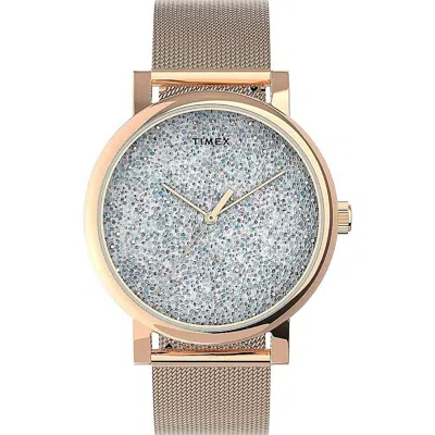 Timex Crystal Opulence Quartz Ladies Watch Tw2v31200vq In Gold