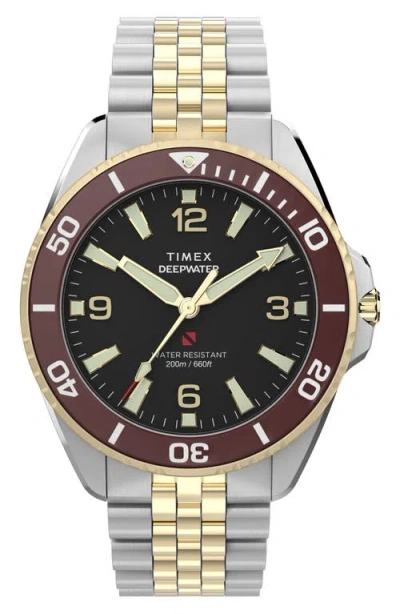 Timex ® Deepwater Arctic 200 Two-tone Bracelet Watch, 40.5mm In Metallic