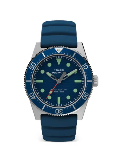 Timex Deepwater Reef 200 41mm Watch In Blue