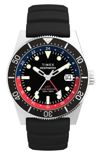 Timex Deepwater Reef 200 Gmt 41mm Watch In Black