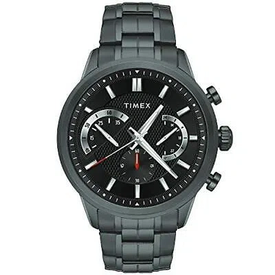 Pre-owned Timex E-class Surgical Steel Enigma Chronograph Analog Black Dial Men's Watch-tw