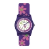 Timex Easy Reader Kids Purple Fabric Strap Watch T890229j In Brown