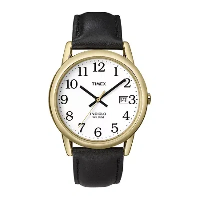 Timex Easy Reader Mens Black Leather Strap Watch T2h2919j