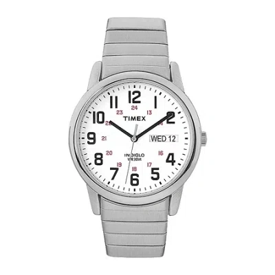 Timex Easy Reader Mens Stainless Steel Expansion Strap Watch T2n0919j In Gray