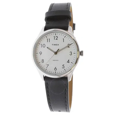 Timex Easy Reader Quartz White Dial Ladies Watch Tw2t72100 In Black