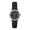 Timex Easy Reader Womens Black Leather Strap Watch T2n5259j In Black