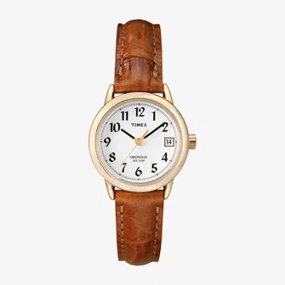 Timex Easy Reader Womens Gold-tone Watch In Transparent