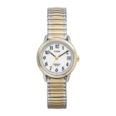 Timex Easy Reader Womens Two-tone Stainless Steel Expansion Bracelet Watch T2h4919j In Transparent